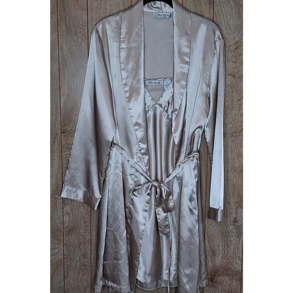 Chanteuse Intimates Chemise and Robe Set Blush Colored Size Medium
